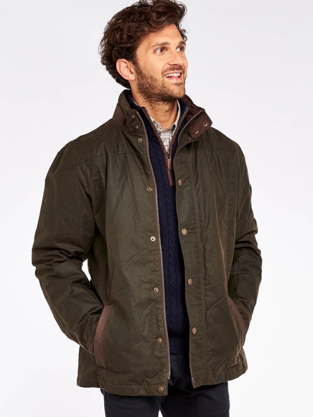 Dubarry Carrickfergus Men's Waxed Cotton Jacket - Olive Size L